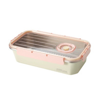 Meilleure vente 304 boîte à bento en acier inoxydable de qualité alimentaire conteneur à déjeuner rectangulaire écologique rose personnalisable multifonction