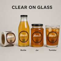 Feuille d'autocollants transparents sur le thème du maïs et des fruits, découpés sur mesure, autocollants transparents avec logo, adhésifs brillants et imperméables pour boîte cadeau de marque