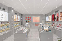 10-YHeS019 Mobilier de présentation de maquillage moderne pour magasin de détail, design ouvert pour la décoration de magasin K-Beauty, résistant à l'eau