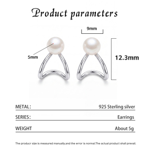 Élégantes boucles d'oreilles clous en argent S925 avec perles de coquillage, bijoux de luxe en zircon en forme d'éventail pour femme, cadeau de mariage ou d'anniversaire - Product Image 6