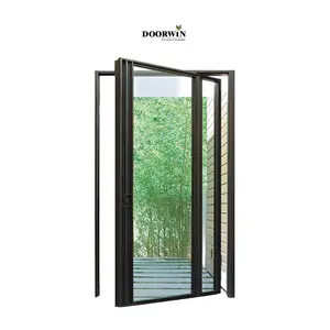 2023 Modern Large Exterior Aluminium Pivot Front Entry Door Waterproof Spring Design For Outdoor Use