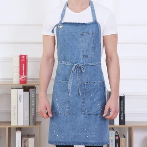 DUOLAI-<span class=keywords><strong>Delantal</strong></span> de cocina vaquero ajustable con bolsillos para hombre y mujer, nuevo diseño y logotipo personalizado, venta al por mayor - Product Image 2