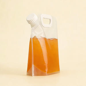 Sac refermable transparent en PE de 5 litres, qualité alimentaire, avec bec verseur, portable et autoportant, pour jus et boissons - Product Image 4