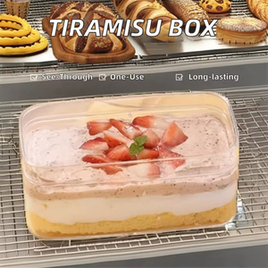 Tùy chỉnh hình chữ nhật vuông rõ ràng PP Dome bánh Biscuit tráng miệng Kẹo hộp có thể tái chế hiển thị đứng nắp thực phẩm phục vụ công nghiệp sử dụng - Product Image 2