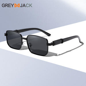 Nouvelles lunettes de soleil polarisées de style européen et américain, monture carrée, unisexe, métal, UV400, verres TAC noirs, miroir de conduite - Product Image 3