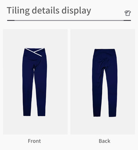 Leggings de yoga personalizados al por mayor para mujer, con cintura en V, efecto segunda piel, bloques de color, control de abdomen, pantalones deportivos ajustados para entrenamiento. - Product Image 3