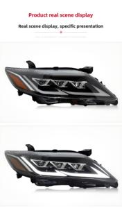 ไฟหน้า LED แบบไดนามิกความปรับแต่งสำหรับ Toyota Camry Sedan ไฟคู่หน้าแบบไดนามิกดีไซน์ใหม่2010-2011 - Product Image 3