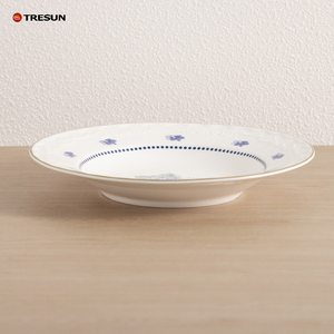 Luxury Ceramic Dinner Plate Porcelain Dishes Classic Floral Tableware Dinnerware Customized Purple Flower Ceramic Dish Plates - Product Image 4