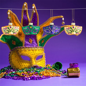 HLC ACC Mini masque en verre Mardi Gras, ornement suspendu de la Nouvelle-<span class=keywords><strong>Orléans</strong></span>, décorations de fête, cadeaux de fête, cadeaux de fête - Product Image 1