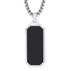 Collier pendentif en acier titane tendance, double face poli, forme de cœur, diamant personnalisé, chaîne à maillons pour pulls - Product Image 1
