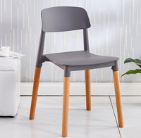 Silla de Plástico para Moldes de Inyección, Silla con Patas de Madera Maciza, Sillas de Comedor Apilables