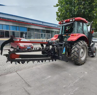 Trancheuse à chaîne manuelle montée sur tracteur avec moteur et boîte de vitesses, haute productivité