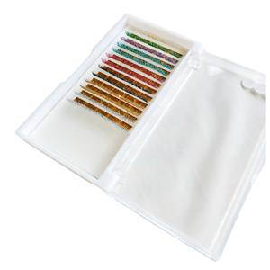 Extensiones de Pestañas de Visón Sintético al Por Mayor de Marca Privada, Color Mixto, Curvatura C, Volumen Completo, 0.15mm, Bandejas de Pestañas con Purpurina de Colores - Product Image 5