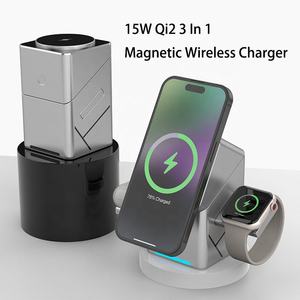 Cargador Inalámbrico Magnético Giratorio Qi2 de 25W 3 en 1 para iPhone 15 Pro Max 14 13 Samsung <span class=keywords><strong>Galaxy</strong></span> S24 S23 S22 Xiaomi IWatch <span class=keywords><strong>Airpods</strong></span> - Product Image 3