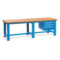 Table de travail d'atelier ultra large avec trois armoires suspendues de pompage Support OEM personnalisable