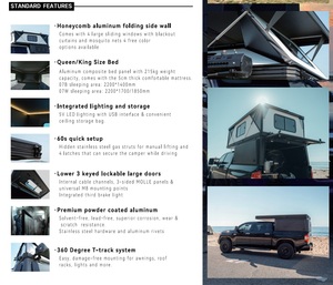 TP07b Qian Camper per Overland con Pianale Piatto Pop-Up e Inserimento a Slitta per Pickup e Cassone Camion in Vendita - Product Image 5