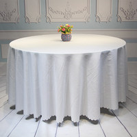 Nappe Ronde Moderne Simple en Polyester à Couche Unique avec Bord Festonné pour Mariage, Banquet, Hôtel, Décoration d'Événements