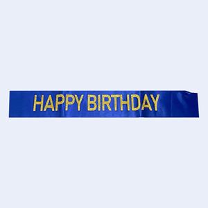 Bandeau Joyeux Anniversaire Party Love Bleu avec Lettres Dorées Décoration de Fête d'Anniversaire Modèle 44508 - Product Image 3