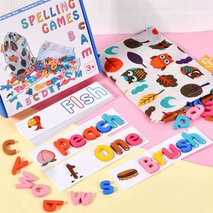 Juguete Educativo Montessori, Tarjetas de Memoria con Letras del Alfabeto, Bloques de Madera, Juego de Ortografía - Product Image 1