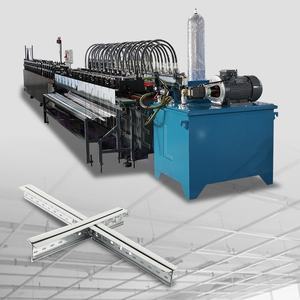 Ligne de production de profilés en T pour plafonds en acier galvanisé, machine de formage à froid pour profilés principaux et croisillons de plafonds suspendus pour appartements - Product Image 1