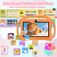 Tablet Anak 7 Inci Android 12 2GB+32GB MTK Quad Core Baterai 3000MAH Wi-Fi Resolusi 1024x600 Layar Kapasitif Tahan Banting