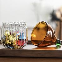 Pot à bonbons de Noël avec couvercle en verre, pot à biscuits réutilisable, pot en verre ambré coloré, pot de rangement de cuisine haute performance