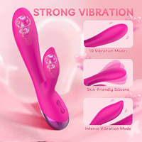 Vibrador Eléctrico de Doble Cabezal para Venta Directa, Recargable por USB, Impermeable IPX6, 10 Frecuencias, Estimulación de Pezones