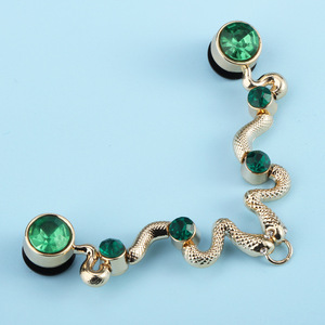 Caja de Regalo Personalizada, Cadena de Metal de Lujo con Forma de Serpiente, Adornos para Zapatos con Gemas de Esmeralda Verde y Diamantes de Imitación, Decoraciones para Zuecos al por Mayor - Product Image 2