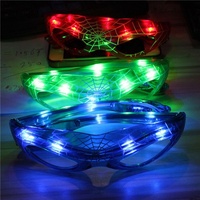 Nouveauté LED Spider Man Style lunettes en plastique lumineux coloré brillant jouets classiques pour danse & DJ parties emballé dans un sac