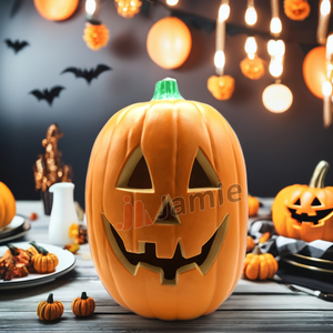 Grande Citrouille d'Halloween en Plastique Artificiel Lumineux 29x40cm Orange pour Décorations d'Halloween et de Fête de Noël en Intérieur - Product Image 5
