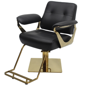 Chaise de Salon de Coiffure et Barbier Moderne de Luxe Réglable Noir et Or – Excellent Rapport Qualité-Prix - Product Image 3