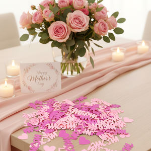 100 pièces/paquet de confettis décoratifs en papier pour la fête des mères, pour décorer les fêtes d'anniversaire des mamans - Product Image 4
