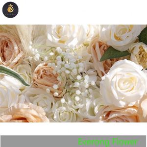EV <span class=keywords><strong>T197</strong></span> Venta caliente Rosa Artificial Flor Pared Seda Pampas Hierba Lujo Boda Telón de fondo Enrollar - Product Image 4