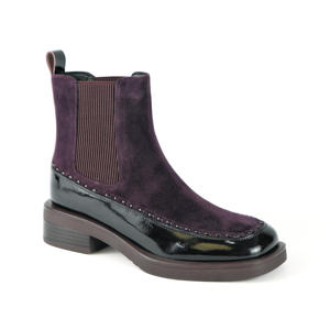 <span class=keywords><strong>Stivali</strong></span> da <span class=keywords><strong>Donna</strong></span> in Camoscio Bordeaux - Dettagli in Pelle con Borchie, <span class=keywords><strong>Tacco</strong></span> <span class=keywords><strong>Basso</strong></span>, Calzature Casual Eleganti Autunno 2025 - Product Image 1