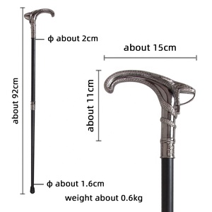 Aleación de aluminio Cobra-Head bastón de lujo <span class=keywords><strong>bastones</strong></span> decorativos bastón para caminar hombre elegante moda Vintage bastón - Product Image 2