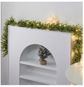 LINGKAI 1.8M Pre-lit Artificial Pine <b>Garland</b> LED <b>Lighted</b> Christmas Greenery <b>Garland</b> for Mantel Staircase Holiday Home Decor - Product Image 5