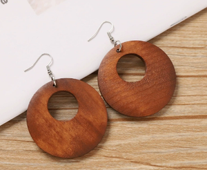 <strong>Aesthetic</strong> Boho Wooden Drop <strong>Earring</strong> Retro Solid Hollow Geometric Wood Dangle <strong>Earrings</strong> Trendy Ethnic Statement <strong>Earrings</strong> for Ladies - Product Image 5