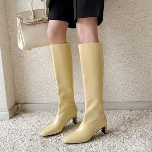 <span class=keywords><strong>Botas</strong></span> Largas Elegantes para Mujer, Otoño Invierno 2024, Punta Cuadrada, Tacón Alto Sexy, para Fiesta, <span class=keywords><strong>Vestido</strong></span> de Graduación, <span class=keywords><strong>Amarillo</strong></span>, Negro, <span class=keywords><strong>Botas</strong></span> hasta la Rodilla - Product Image 2