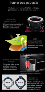 Điện hai giai đoạn thép không gỉ nhà bếp xử lý liên tục chất thải thực phẩm Shredder Xử Lý Rác Thải Máy Nghiền hộ gia đình - Product Image 5