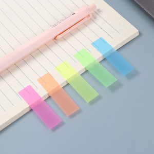 Boîte <span class=keywords><strong>de</strong></span> notes autocollantes réutilisables en PET, fluorescentes et mignonnes, autocollants d'indexation pour classification, autocollants transparents pour notes, autocollants indicateurs en boîte - Product Image 3