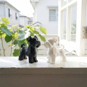 Statuetta Geometrica Sfaccettata di Schnauzer Stampata in 3D, Statua Animale Moderna, Decorazione da Scrivania, Ornamento, Regalo da Collezione per Inaugurazione Casa - Product Image 6