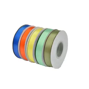 Festival decoration ribbon Silk printing repeat logo double sides smooth satin ribbon Double faced polyester satin ribbon