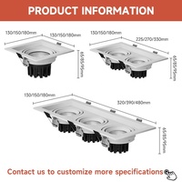 Spot LED de plafond à montage en surface en aluminium anti-éblouissement pour magasin et hall d'exposition, 7W 12W 14W 18W 21W 24W 36W 54W