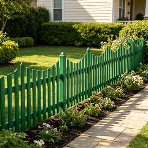 Sunsbuild Weather Resistant Green <b>Plastic</b> Garden <b>Edging</b> Border Fence Easy Install Interlocking Picket Fence for Lawn Yard - Product Image 1