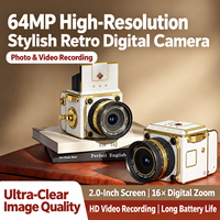 Kamera Digital Retro M31 64MP Video 4K Zoom Digital 16X Layar IPS 2.0 Inci Tekstur Kulit Vintage