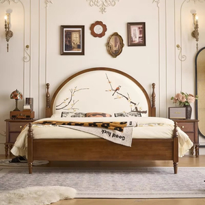 Chinesische Art 1,8 m Doppel Haupt schlafzimmer Soft Back Bett 2025 Massivholz bett - Product Image 1