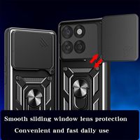 Étuis de téléphone portable antichoc avec fenêtre coulissante pour Motorola Edge 70 Fusion Pro Plus 5G, avec anneau de maintien et coque arrière protectrice