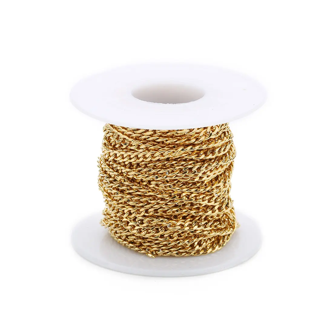 Hobbyworker 10 yards/roll Gold Silver Stainless Steel Cross Oval Link Chain for Necklace Bracelets Making