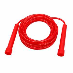 Corde à sauter en plastique rouge pour enfants, garçons et filles, entraînement physique, exercice, sport en intérieur et en extérieur, corde à sauter légère et durable - Product Image 1