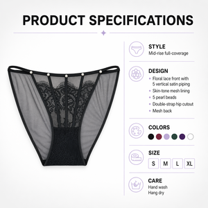 Nouvelle Collection 2026 – <span class=keywords><strong>Culotte</strong></span> Femme Sexy en Dentelle Tricotée, Taille Mi-Haute, Bretelles Croisées, Double Ceinture, Dentelle Florale et Perles, Design Élégant - Product Image 5